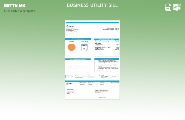 Бизнис сметка за комунални услуги на САД Калифорнија Directv